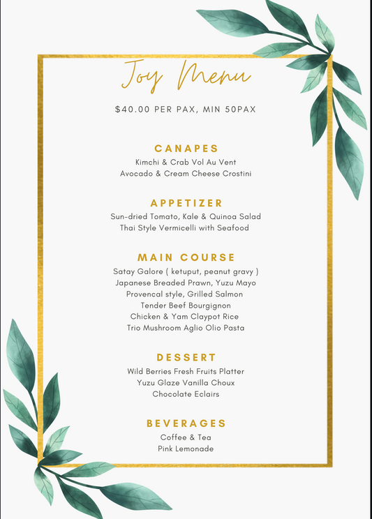 Wedding Joy Menu B