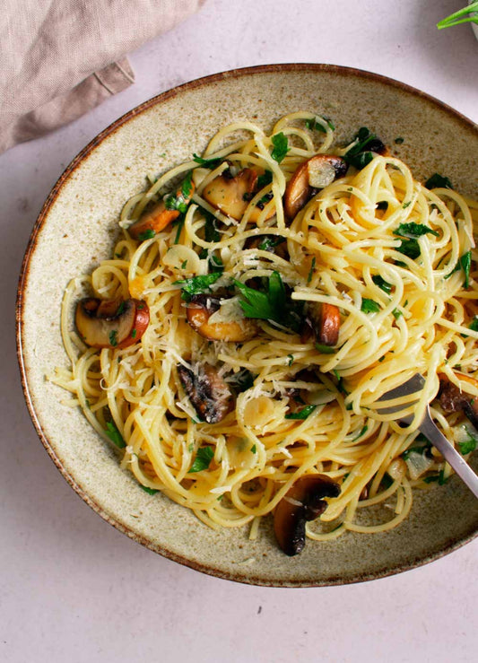 Sharing Bliss - Mushrooms Aglio Olio